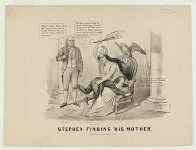 Stephen Finding his Mother political cartoon, 1860