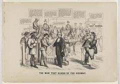 Man That Blocks Up the Highway political cartoon, 1866