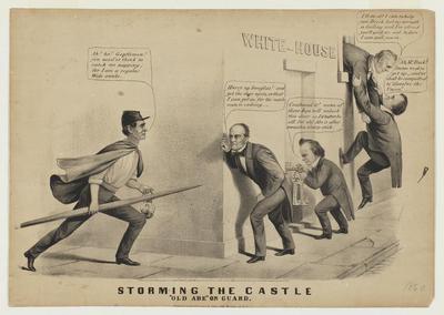 Storming the Castle political cartoon, 1860