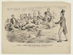 Irrepressible Conflict political cartoon, 1860