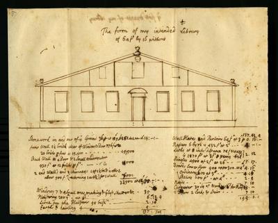 James Logan's intended library architectural draft, 1746