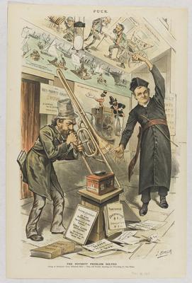 Poverty Problem Solved political cartoon, 1887