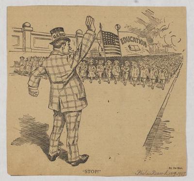 STOP! political cartoon, 1907