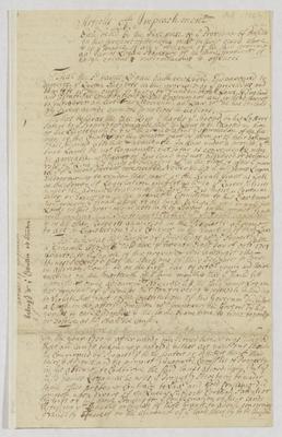 Articles of Impeachment against James Logan