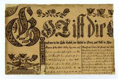 Gott ist die Liebe fraktur fragment, 1786 [God is love]