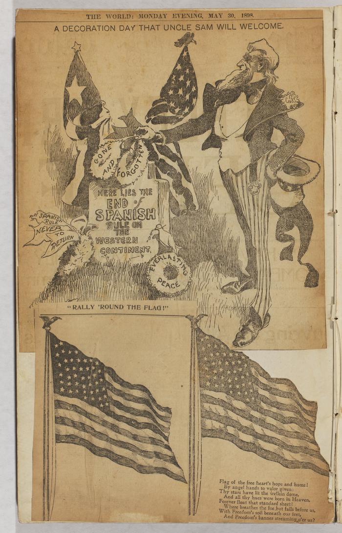 Decoration Day That Uncle Sam Will Welcome political cartoon, 1898