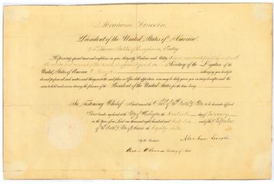 Appointment of Thomas Biddle as Secretary of the Legation of Brazil (1862)