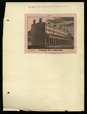 Colonnade Row [Chestnut Street] prints and clippings, 1832-1875