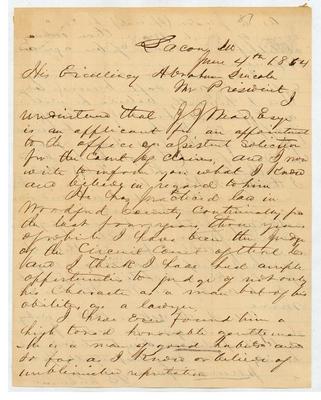 S. S. Richmond to Abraham Lincoln