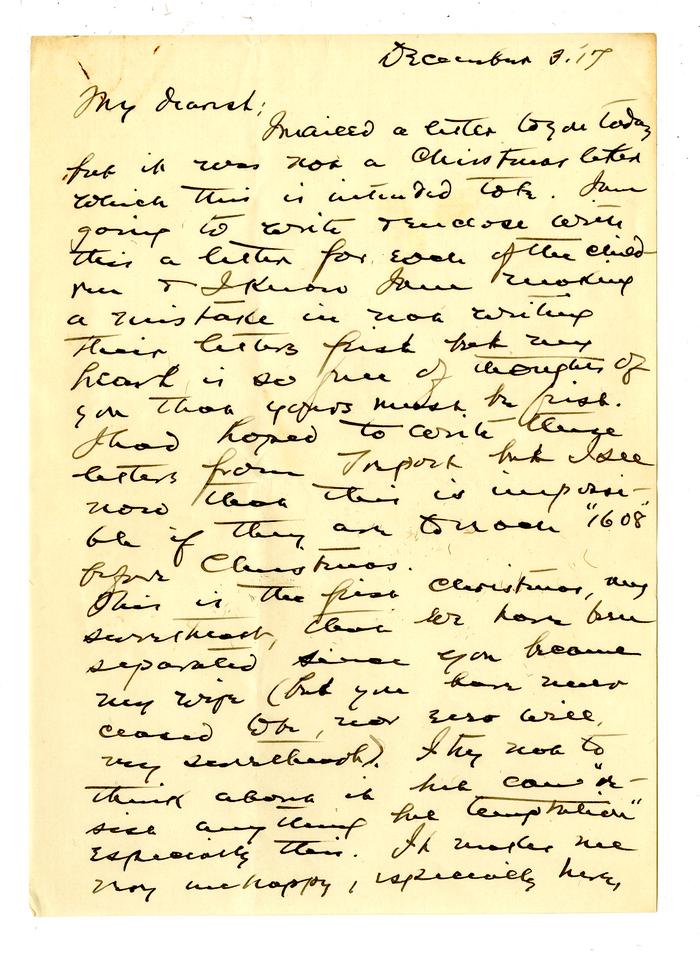 Letter from John H. Gibbon to Marjorie Gibbon while stationed at Casualty Clearing Station 61
