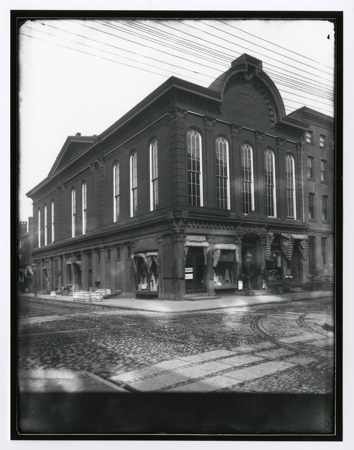 Exterior of the original building of the Philadelphia City Institute at 18th and Chestnut streets, photograph (undated)