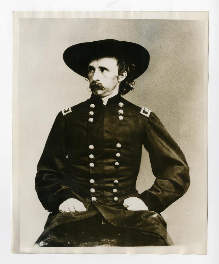 General George A. Custer, photograph from the Register and Tribune Syndicate Photoservice, Des Moines, Iowa (undated)