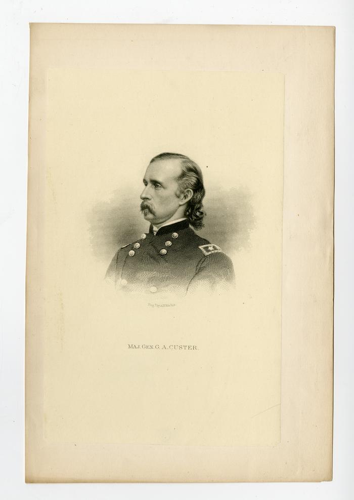 George A. Custer portrait, engraving by A. H. Ritchie