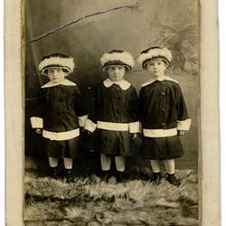 Philadelphia Home for Infants group portrait of three children, circa 1883-1930
