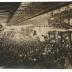 J. G. Brill Company plant interior showing a patriotic rally with crowd, flags, and banners photograph