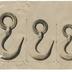 J. G. Brill Company dimensions of three metal hooks, photograph