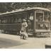 J. G. Brill Company trolley on Chester route with passengers exiting and boarding, photograph