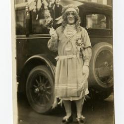 An unnamed reveler from the 1924 Mummers Parade