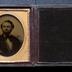 Double cased Cutting ambrotype portrait of a bearded man, 1855