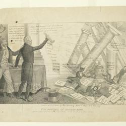 The Downfall of Mother Bank. Entered according to act of Congress in the year 1833 by E.W Clay, in the clerks office of the Southern District of New York
