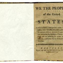 Copy of the U.S. Constitution printed and sold by Nathaniel Patten