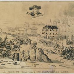 A View of the City of Brotherly Love political cartoon, 1842