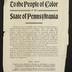 To the People of Color of the State of Pennsylvania, 1912