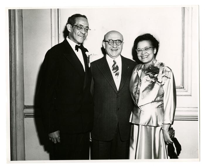 Raymond Pace Alexander (left) and his wife, Sadie Tanner Mossell Alexander, (right) with Albert Greenfield (center), photograph by Sam Miller, 1509 Pine Street, Philadelphia.