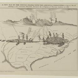 New Map of the United States with the Additional Territories on an Improved Plan political cartoon, circa 1829